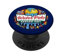 Water Polo Served Hot Comic Pop Art Design Aquatic Sport PopSockets Adhesive PopGrip