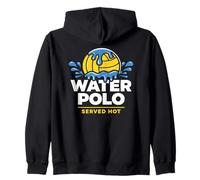 Water Polo Served Hot Hardcore Aquatic Competition Zip Hoodie