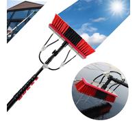 Water-Powered Cleaning Kit for Solar Panels &, 20m Hose, Adjustable Angle Brush Head, Efficient Water Brush Post for Easy Cleaning