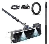 Water Powered Cleaning Pole with Automatic Rotating Brush for Solar Panels and Windows