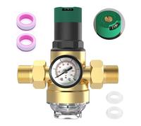 Water Pressure Reducer with Pressure Gauge, Water Filter 3/4 inch House Connection Reusable Pressure Reducer Water Filter Pre-Filter Sediment Filter Water Pressure Reducer Brass