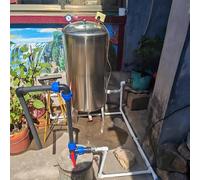 Water Pressure Tank for Well Pump, Pressure Stabilizing Water Supply System,for School/Bathroom/Kitchen,with Insulation Sleeve((155x60cm/61x23in) 500L/132Gal)