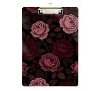 Water Proof Clip Board Gothic Floral Black Roses Victorian Plastic for Softball Coaches clipboard Teacher Size 9 x 12.5 Tablas para escribir