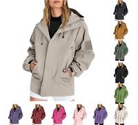 Water Proof Coats for Women UK Waterproof Jackets for Women UK Windproof Winter Outdoor Raincoat with Hood Open Front Long Sleeve Cropped Zipper Jacket Woman Waterproof Jacket