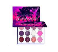 Water Proof Eyeliner Glitter Eyeshadow Powder Purple Shiny 12 Makeup Colors Eyeshadow Glow in The Dark Crystals (Multicolor, One Size)
