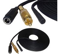 WATER PROOF OUTDOOR CCTV DVR AUDIO MICROPHONE ALL IN ONE 5 METRE CABLE WITH INLINE RCA PHONO & 2.1mm DC POWER CONNECTOR