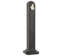 Water Pump Column Anthracite Stone Look Made of HDPE Plastic 90 cm High with Tap ½ Inch and Hose Connection for Garden Watering, Patio, Greenhouse and Lawn Watering