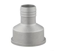 Water Pump Connector Aluminum Pipe Fitting with Rubber Gasket - 2 Inch Nut & Straight Tube Adapter for Katsu Pumps, Discharge Hose Repair, Silver(2 to 1-inch)