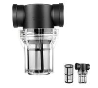 Water Pump Filter, 1 Inch, 80 Mesh High Flow Pipeline Filter, Inline Mesh Sieve Filter with Stainless Steel Filter, Transparent Pipeline Water Filter, for Household, Garden and Plantation
