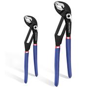 WORKPRO Water Pump Pliers, 40/52mm Wide Jaw Capacity, Quick Change Adjustable Plumbing Grips and Slip Joint Plier Set, 200mm and 250mm, 2-Piece