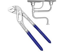 Water Pump Pliers - Pipe Wrench Adjustable with Groove Sliding Joint - Pipe Wrench - Adjustable Quick Release with Groove Sliding Joint - Fine Adjustment at the Touch of a Button