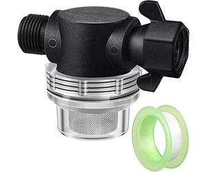 Water Pump Strainer Filter, Compatible with Shurflo Swivel Nut 255-315, 1/2 Inch Pipe Fitting with 50 Mesh Stainless Steel Screen and 6.6 FT Tape