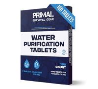 Water Purifier Tablets -Water Purification Tablets for Emergency Water - Hiking, Camping, Survival, Emergency - Drinking Water Filtration System Survival Tabs - Purificador De Agua - 100 Tablets - 4G