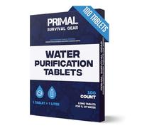 Water Purifier Tablets -Water Purification Tablets for Emergency Water - Hiking, Camping, Survival, Emergency - Drinking Water Filtration System Survival Tabs - Purificador De Agua - 1L - 100 Tablets