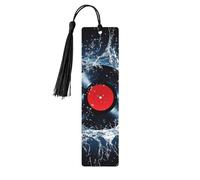 Water Record Bookmark Vinyl Cd Wooden Bookmark with Tassel Book Mark for Women Men Reading Page Markers Gifts for Book Lovers