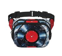 Water Record Double Layer Waist Bag Pack Vinyl Cd Bum Bag Fanny Pack for Men Women, Adjustable Belt Bag for Travel Hiking Running Cycling Festival