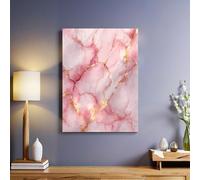 Water Red Canvas Wall Art 40 x 30 cm Marble gold texture Oil Painting Reproduction Framed Poster Print for Living Room Office