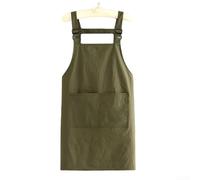 Water-repellent Kitchen Cooking Apron, 1 Piece, Polyester Home & Garden ive Gear, Adjustable Neck and Waist, Full-Coverage with Pockets, for Home Chefs and Catering Professionals(Short Green)