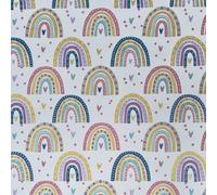 Water Repellent Waterproof 100% PU Stretchy Novelty Prints Rain Coat Capes Shower Curtain Outdoor Soft Fabric Material | 54" - 137 cm Wide (per Half Metre, Rainbow Parade)