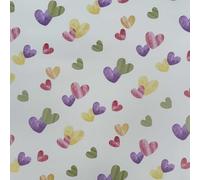 Water Repellent Waterproof 100% PU Stretchy Novelty Prints Rain Coat Capes Shower Curtain Outdoor Soft Fabric Material | 54" - 137 cm Wide (per Metre, Twin Hearts)