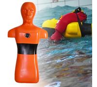 Water Rescue Training Dummy with 3 Inlet & Outlet Holes, Drowning Prevention Teaching Tool, Swimming Pool Rescue Practice for Teenagers and Adults, Orange Stainless