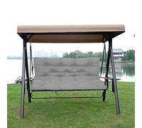 Water Resistant 3 Seater Outdoor Cushion with Backrest Thick Seat Pads for Hammocks and Swings Grey 150 x 100 x 10 cm Ideal for Garden and Deck Relaxation