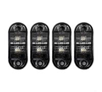 Water Resistant 4 Pack LED Side Marker Lights for Vehicle Exterior Use on Trucks Trailers Buses with 12V 24V DC and IP68 Sealed Lens Technology (White)