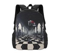 Water Resistant Backpack Chess and Roses 600D Oxford 15.6 Inch Laptop Bag