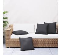 Water-Resistant Black Sofa Cushions 4 Pack 60x60 cm Polyester Fabric for Indoor & Outdoor Perfect for Midi & Duli Ottomans Comfortable and Stylish