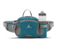 Water Resistant Bum Bag with Water Bottle Holder and Multi-Pockets, Large Capacity Waist Fanny Pack Bumbag for Dog Walking Hiking Travel Sports Women Men
