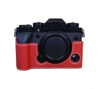 Water-Resistant Camera Half Bag for Fujifilm X-T5 Green(red) | Scratch resistant base, side coverage, faux leather texture, stable design, daily bump protection