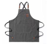Water Resistant Canvas Apron for Cooking and Baking Tasks in For Home Kitchens Built with Thickened Fabric for Long Term Performance (gray)