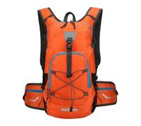 Water Resistant Cycling Rucksack with Helmet Holder | for featherlight nylon build, 45x14x27cm size, ideal for hiking cycling, reduces shoulder strain, black (Orange 45*14*27cm)