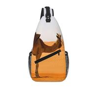 Water Resistant Desert Sand Camel Printed Sling Crossbody Bag