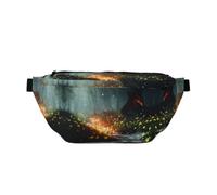 Water Resistant Fanny Pack Adjustable for Running Burning Forest Print