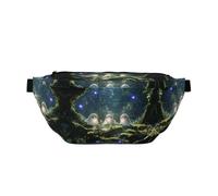 Water Resistant Fanny Pack Adjustable for Running Elves and Fireflies Print