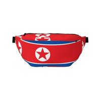 Water Resistant Fanny Pack Adjustable for Running North Korean Flag Print