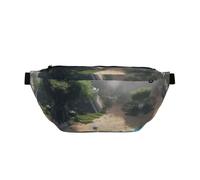 Water Resistant Fanny Pack Adjustable for Running The Lost Beach Print