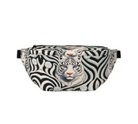 Water Resistant Fanny Pack Adjustable for Running White Tiger Print