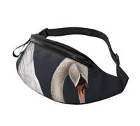 Water Resistant Fanny Pack for Men Women, Crossbody Waist Bag Phone Bag | White Swan Belt Bag, Adjustable Strap, Hands-Free,Ideal For Sports Festival Traveling Running Casual