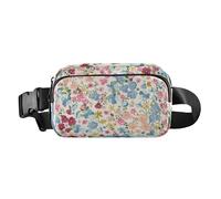 Water Resistant Fanny Pack Waist Bag with Adjustable Strap Fashion Crossbody Passport Bag Purse Trendy Floral Design Women Men for Cycling Hiking Gym, Purse Trendy Floral Design, One Size