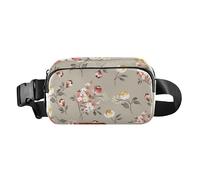 Water Resistant Fanny Pack Waist Bag with Adjustable Strap Stylish Crossbody Passport Bag Small Flower Pattern Men Women for Travel Gym Work, Small Flower Pattern, One Size