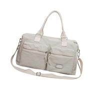 Water Resistant Gym Bag with Multiple Compartments and Adjustable Strap for Sports Travel Bags with Multiple Compartments, white, Massive Beauty