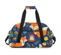 Water Resistant Gym Duffle Bag - with Compartment, Ideal for Sport & Carry-On Weekender Travel for Girls, Boys, Men & Women, 18.9" x 10.6" x 8.7", Fairy - Tale Style Fox