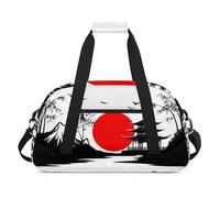 Water Resistant Gym Duffle Bag - with Compartment, Ideal for Sport & Carry-On Weekender Travel for Girls, Boys, Men & Women, 18.9" x 10.6" x 8.7", Red - Sun Zen