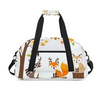 Water Resistant Gym Duffle Bag - with Compartment, Ideal for Sport & Carry-On Weekender Travel for Girls, Boys, Men & Women, 18.9" x 10.6" x 8.7", Childlike Forest Dweller