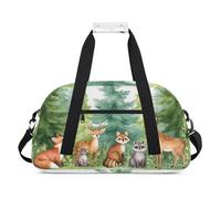 Water Resistant Gym Duffle Bag - with Compartment, Ideal for Sport & Carry-On Weekender Travel for Girls, Boys, Men & Women, 18.9" x 10.6" x 8.7", Natural Ecology Animal