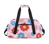Water Resistant Gym Duffle Bag - with Compartment, Ideal for Sport & Carry-On Weekender Travel for Girls, Boys, Men & Women, 18.9" x 10.6" x 8.7", Emotion - Filled Flower