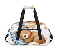 Water Resistant Gym Duffle Bag - with Compartment, Ideal for Sport & Carry-On Weekender Travel for Girls, Boys, Men & Women, 18.9" x 10.6" x 8.7", Sweet - Dream Bear