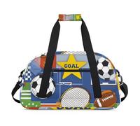 Water Resistant Gym Duffle Bag - with Compartment, Ideal for Sport & Carry-On Weekender Travel for Girls, Boys, Men & Women, 18.9" x 10.6" x 8.7", Picture Ball Illusion Crazy